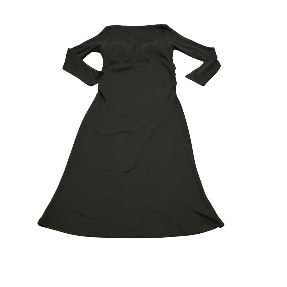 OGL MaxWarm Thermal Boatneck Ruched Sides Brami Midi Dress Large Green NWT - Picture 4 of 9